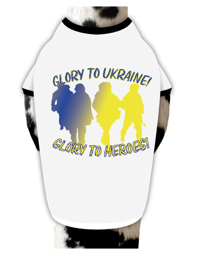 TooLoud Glory to Ukraine Glory to Heroes Dog Shirt-Dog Shirt-TooLoud-White-with-Black-Small-Davson Sales