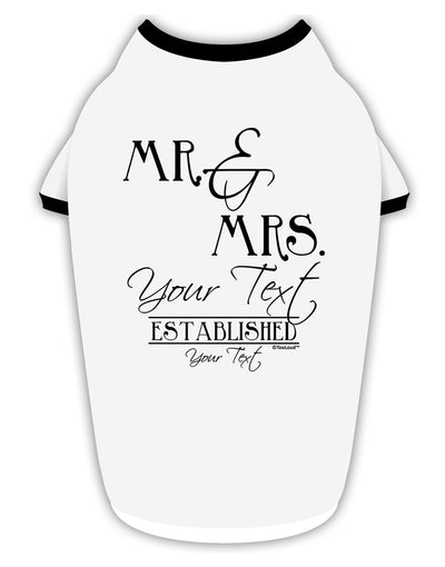 Personalized Mr and Mrs -Name- Established -Date- Design Stylish Cotton Dog Shirt-Dog Shirt-TooLoud-White-with-Black-Small-Davson Sales