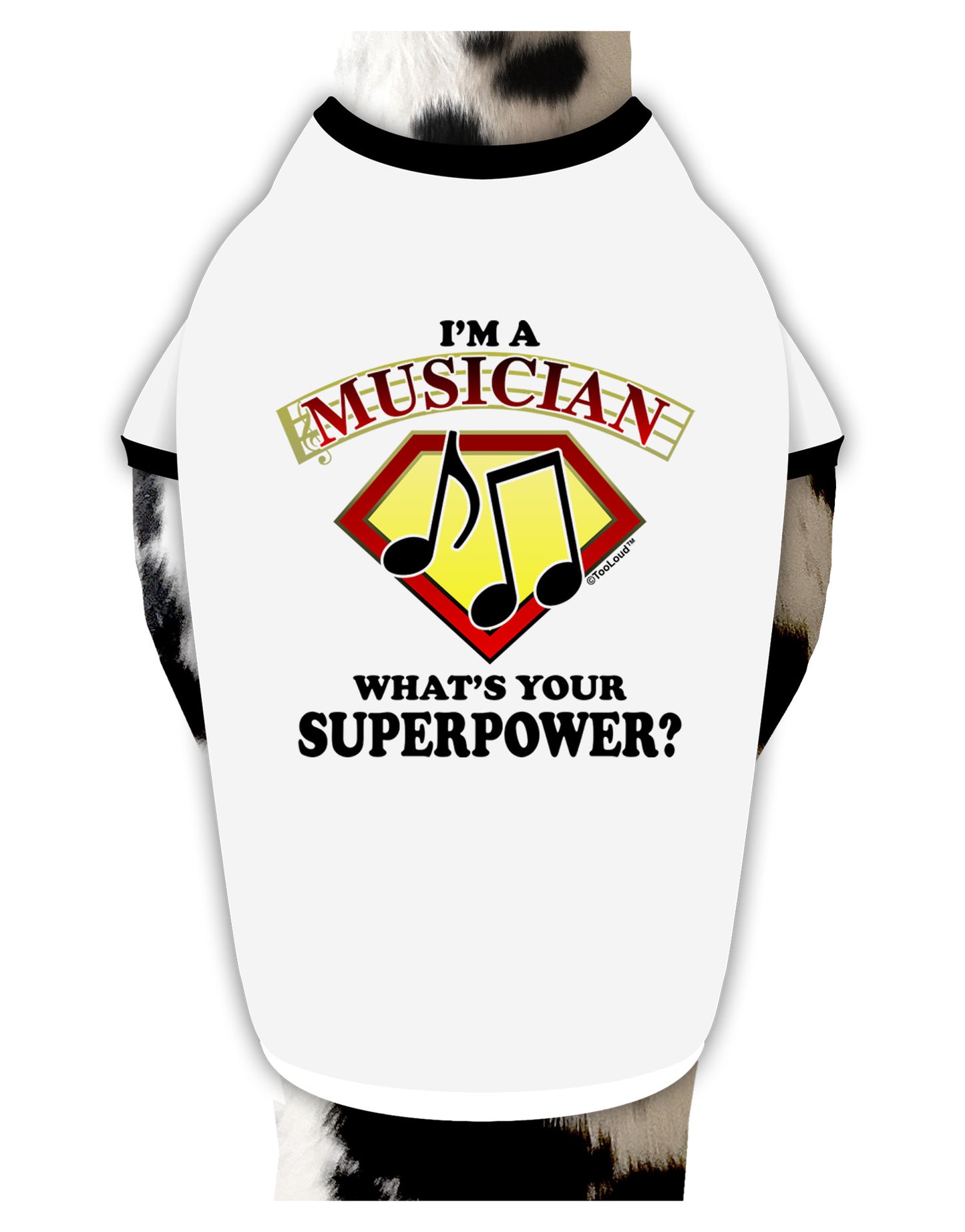 Musician - Superpower Dog Shirt-Dog Shirt-TooLoud-White-with-Black-Small-Davson Sales