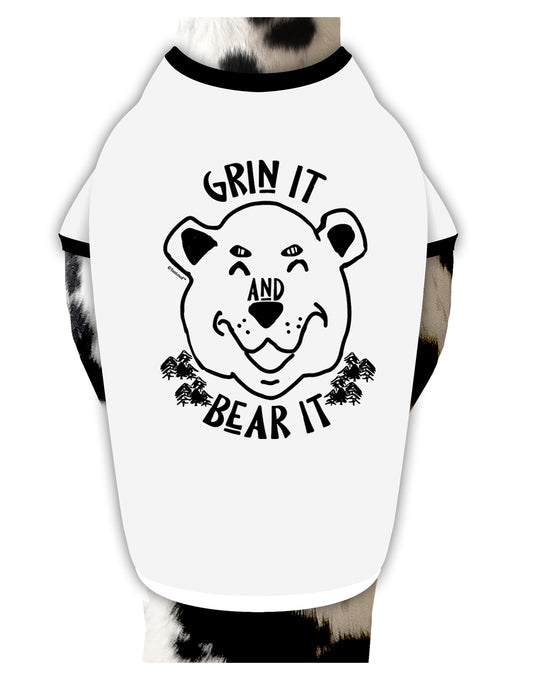 TooLoud Grin and bear it Dog Shirt-Dog Shirt-TooLoud-White-with-Black-Small-Davson Sales