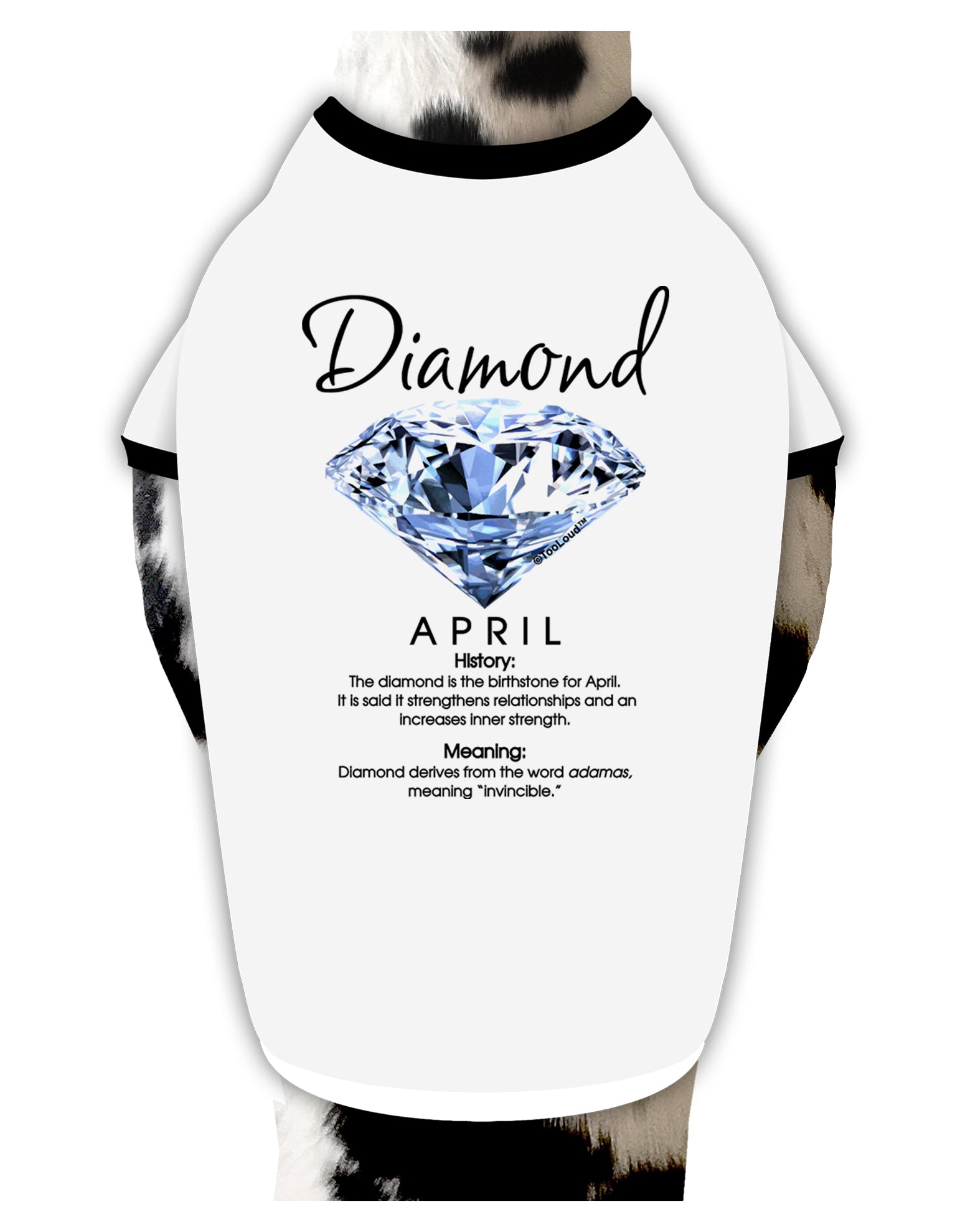 Birthstone Diamond Dog Shirt by TooLoud-Dog Shirt-TooLoud-White-with-Black-Small-Davson Sales