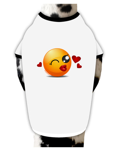 Kissy Face Emoji Girl Stylish Cotton Dog Shirt-Dog Shirt-TooLoud-White-with-Black-Small-Davson Sales