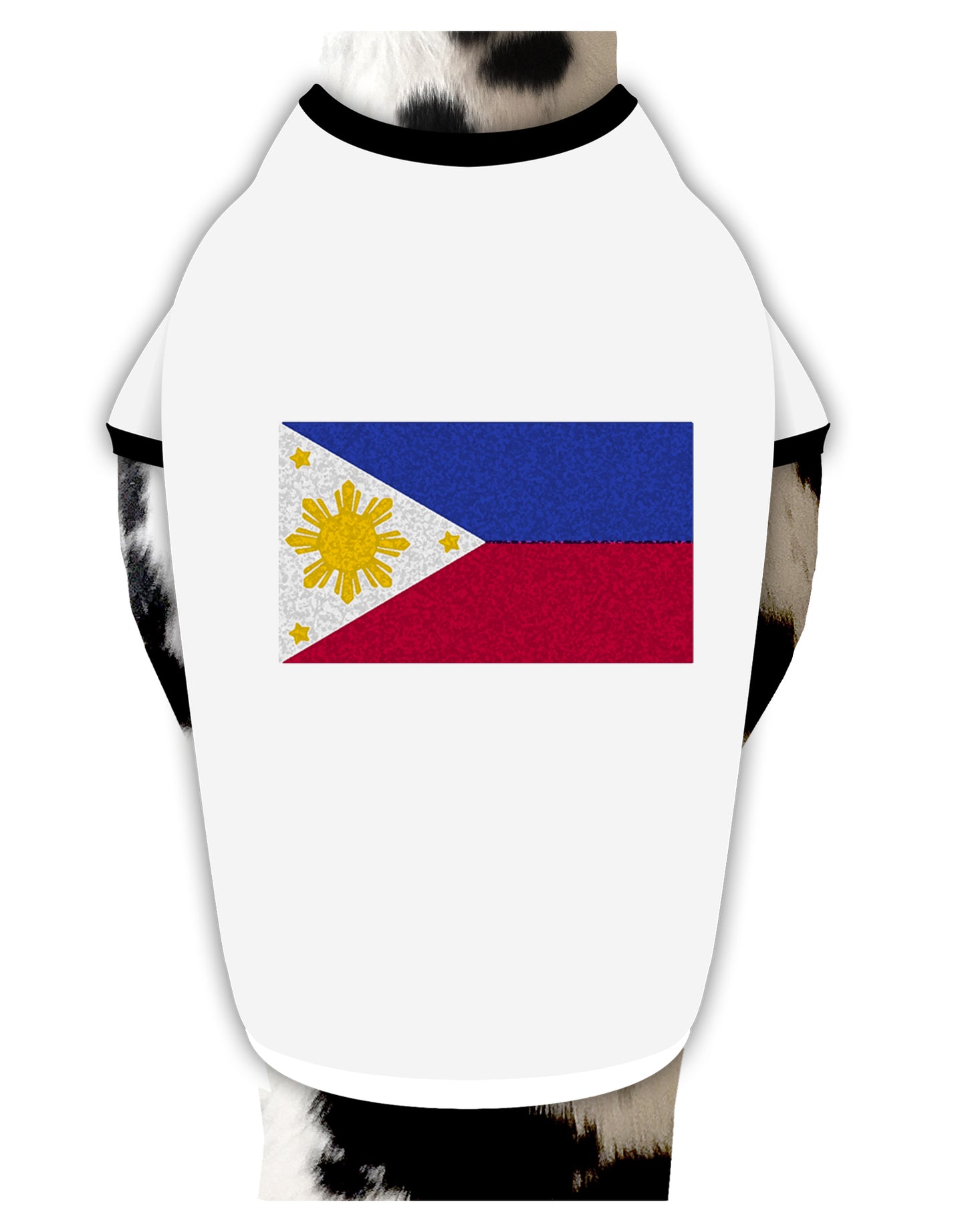 TooLoud Distressed Philippines Flag Dog Shirt-Dog Shirt-TooLoud-White-with-Black-Small-Davson Sales