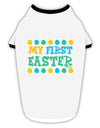 My First Easter - Yellow Blue Green Eggs Stylish Cotton Dog Shirt by TooLoud-Dog Shirt-TooLoud-White-with-Black-Small-Davson Sales