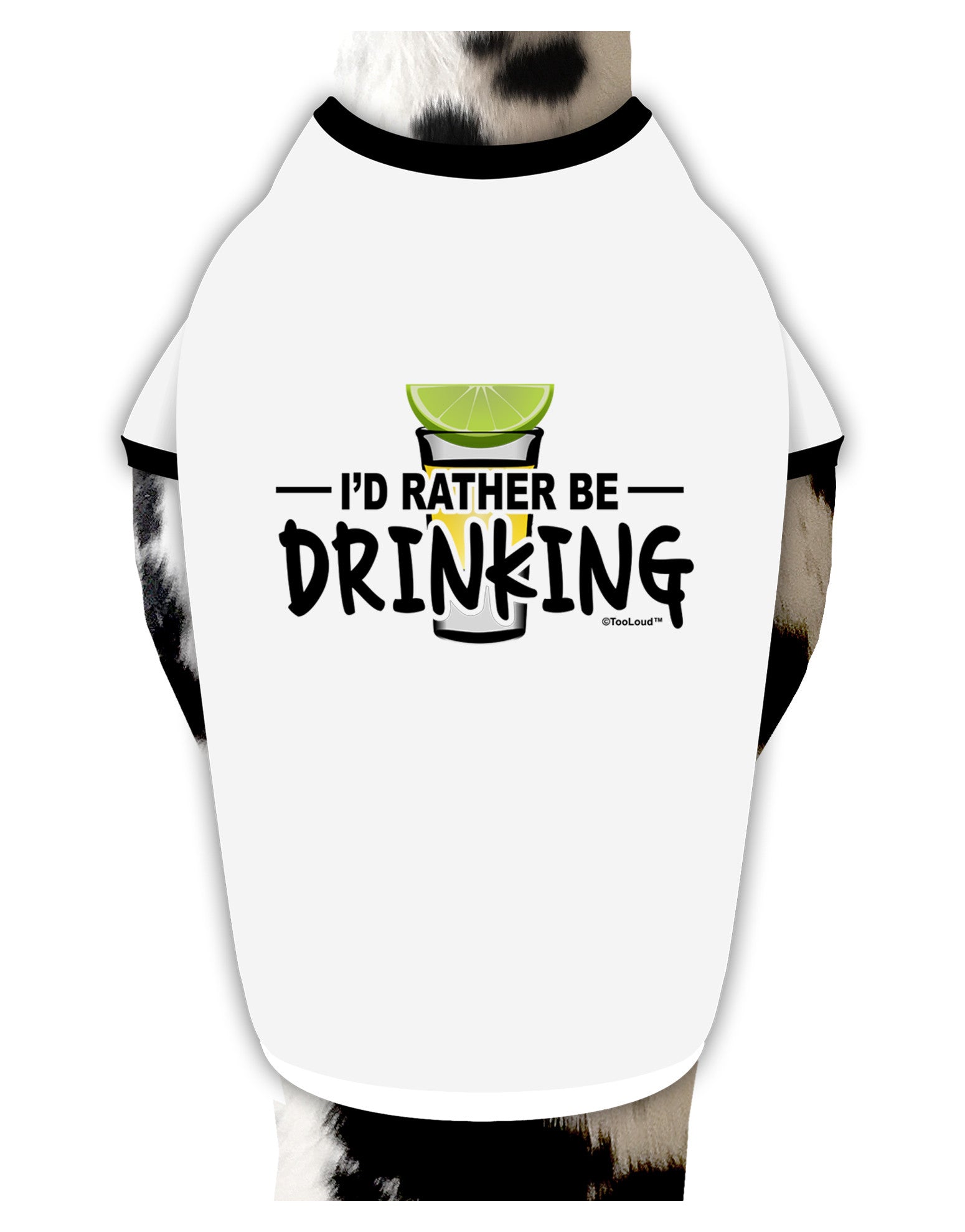 I'd Rather Be Drinking Dog Shirt-Dog Shirt-TooLoud-White-with-Black-Small-Davson Sales