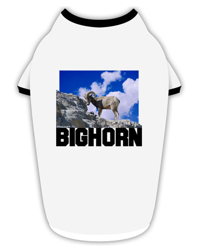 Bighorn Ram Text Stylish Cotton Dog Shirt-Dog Shirt-TooLoud-White-with-Black-Small-Davson Sales