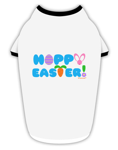 Cute Decorative Hoppy Easter Design Stylish Cotton Dog Shirt by TooLoud-Dog Shirt-TooLoud-White-with-Black-Small-Davson Sales