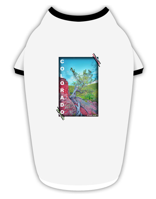 CO Cliffside Tree Text Stylish Cotton Dog Shirt-Dog Shirt-TooLoud-White-with-Black-Small-Davson Sales