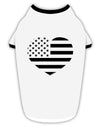 American Flag Heart Design - Stamp Style Stylish Cotton Dog Shirt by TooLoud-Dog Shirt-TooLoud-White-with-Black-Small-Davson Sales