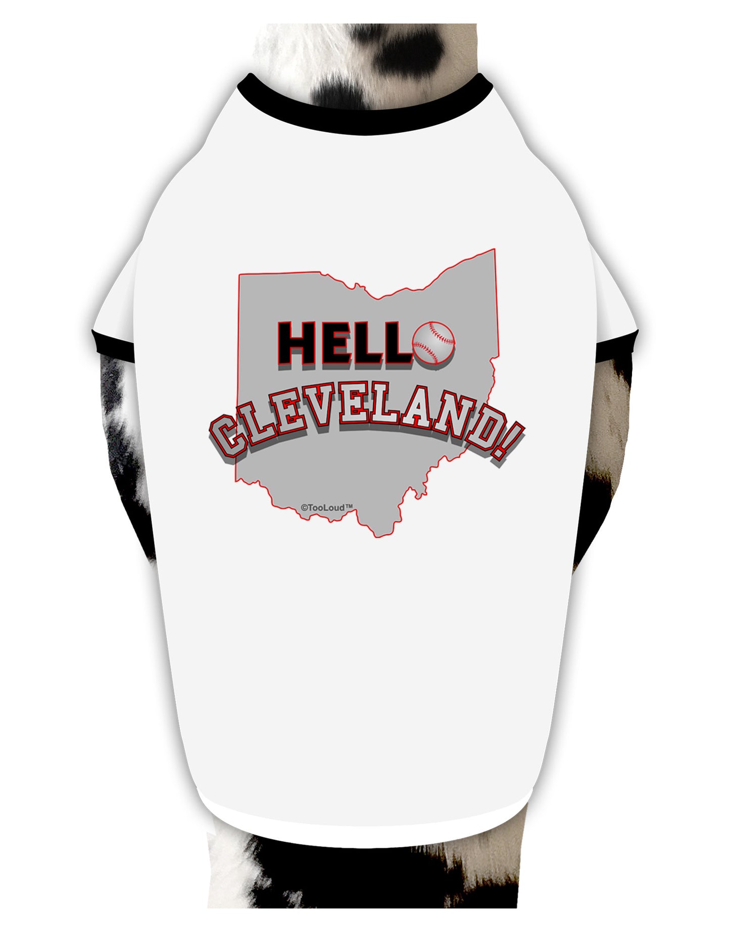 Hello Cleveland Dog Shirt-Dog Shirt-TooLoud-White-with-Black-Small-Davson Sales