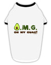 OMG - Oh My Guac - Guacamole Design Stylish Cotton Dog Shirt by TooLoud-Dog Shirt-TooLoud-White-with-Black-Small-Davson Sales