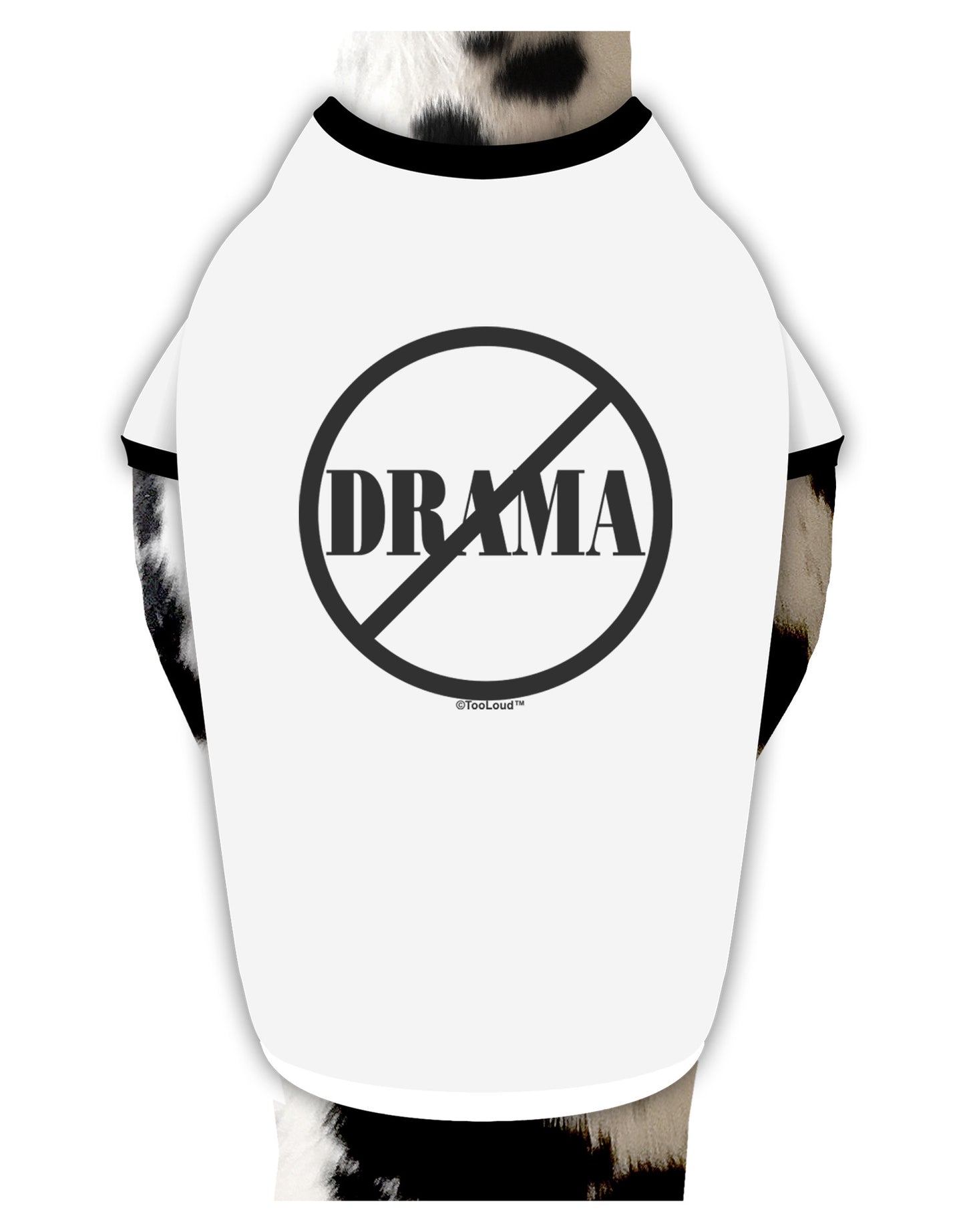 No Drama Allowed Dog Shirt-Dog Shirt-TooLoud-White-with-Black-Small-Davson Sales