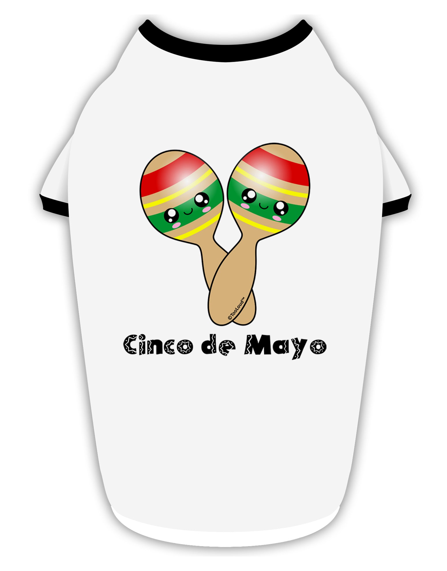 Cute Maracas Design - Cinco de Mayo Stylish Cotton Dog Shirt by TooLoud-Dog Shirt-TooLoud-White-with-Black-Small-Davson Sales