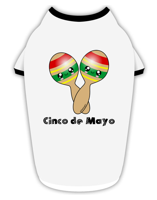 Cute Maracas Design - Cinco de Mayo Stylish Cotton Dog Shirt by TooLoud-Dog Shirt-TooLoud-White-with-Black-Small-Davson Sales