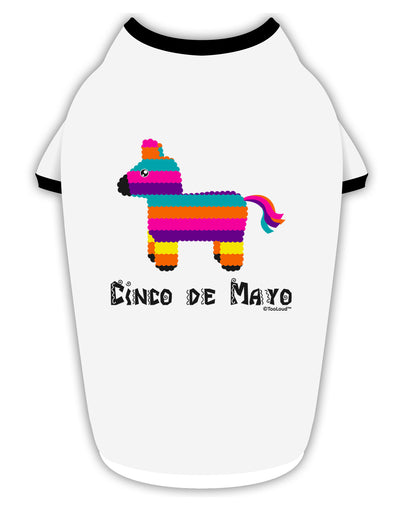 Colorful Pinata Design - Cinco de Mayo Stylish Cotton Dog Shirt by TooLoud-Dog Shirt-TooLoud-White-with-Black-Small-Davson Sales