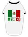 Mexican Flag - Mexico Text Stylish Cotton Dog Shirt by TooLoud-Dog Shirt-TooLoud-White-with-Black-Small-Davson Sales