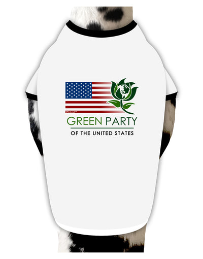 Green Party US Flag Stylish Cotton Dog Shirt-Dog Shirt-TooLoud-White-with-Black-Small-Davson Sales