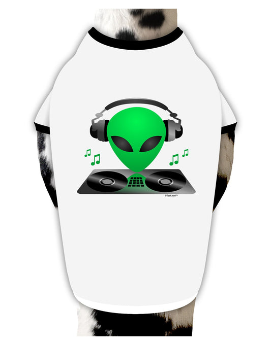 Alien DJ Dog Shirt-Dog Shirt-TooLoud-White-with-Black-XL-Davson Sales