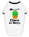 Mi Primer Cinco de Mayo - Cute Cactus Design Stylish Cotton Dog Shirt by TooLoud-Dog Shirt-TooLoud-White-with-Black-Small-Davson Sales