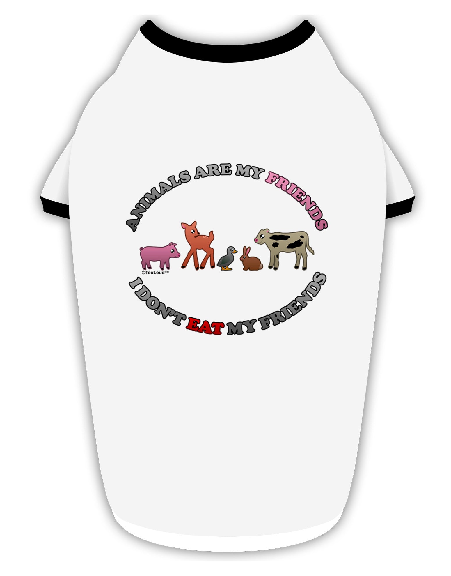 I Don't Eat My Friends Stylish Cotton Dog Shirt-Dog Shirt-TooLoud-White-with-Black-Small-Davson Sales