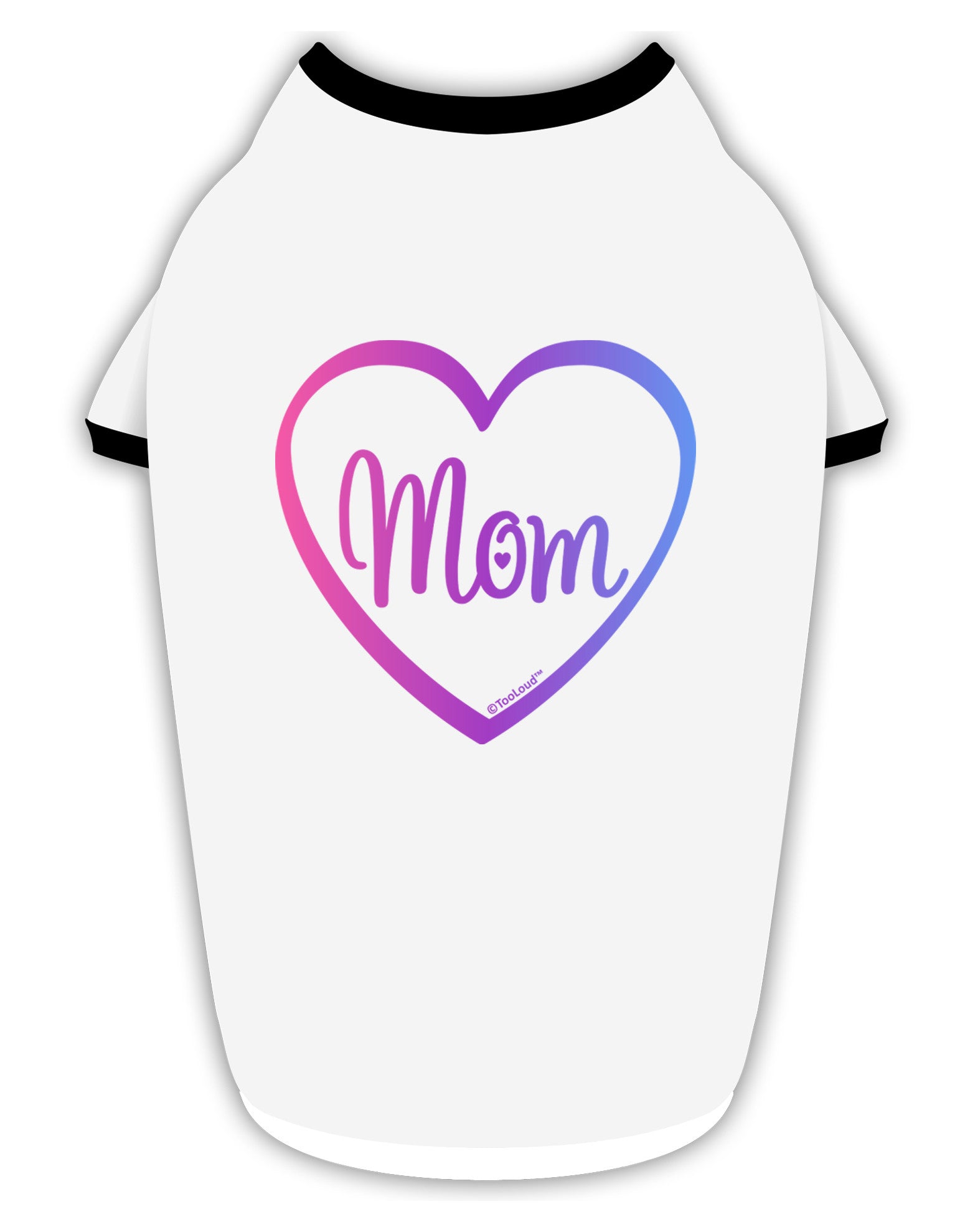 Mom Heart Design - Gradient Colors Stylish Cotton Dog Shirt by TooLoud-Dog Shirt-TooLoud-White-with-Black-Small-Davson Sales
