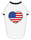American Flag Heart Design Stylish Cotton Dog Shirt by TooLoud-Dog Shirt-TooLoud-White-with-Black-Small-Davson Sales