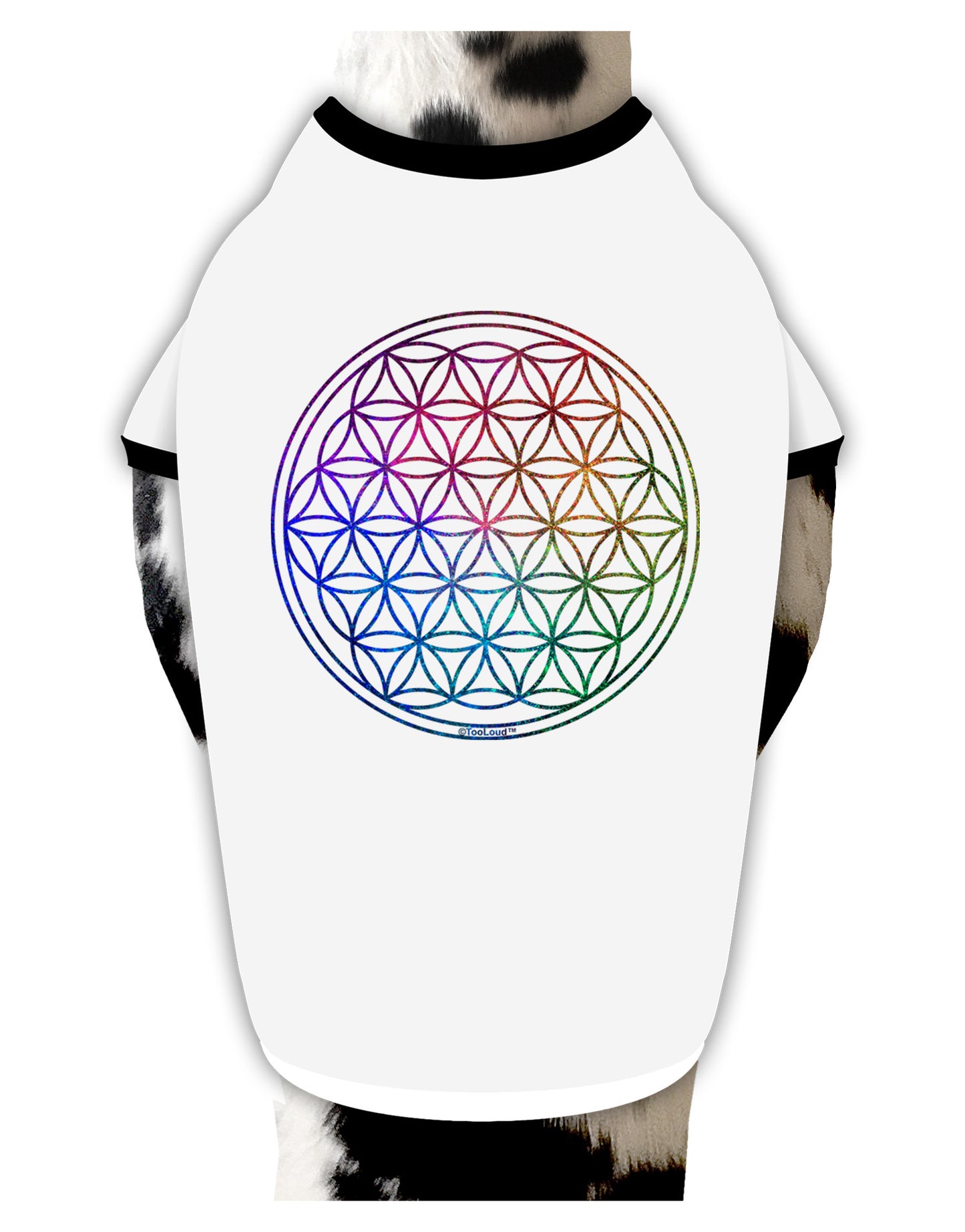 Flower of Life Circle Dog Shirt-Dog Shirt-TooLoud-White-with-Black-Small-Davson Sales