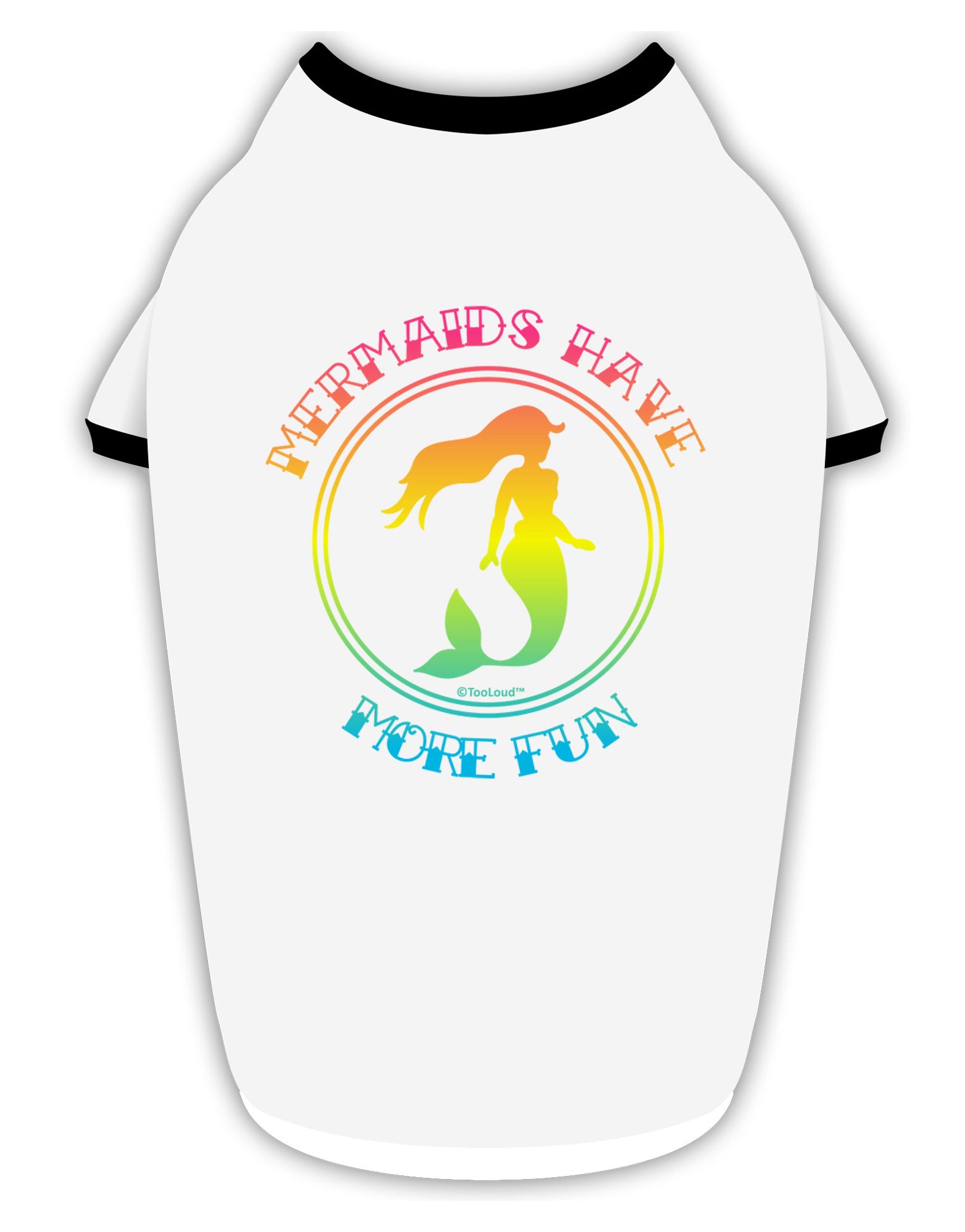 Mermaids Have More Fun - Beachy Colors Stylish Cotton Dog Shirt-Dog Shirt-TooLoud-White-with-Black-Small-Davson Sales