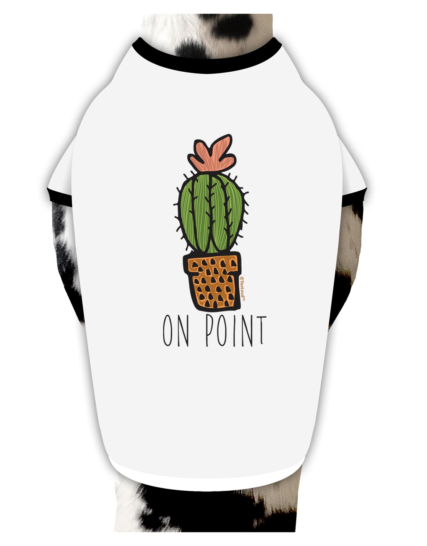 TooLoud On Point Cactus Dog Shirt-Dog Shirt-TooLoud-White-with-Black-Small-Davson Sales