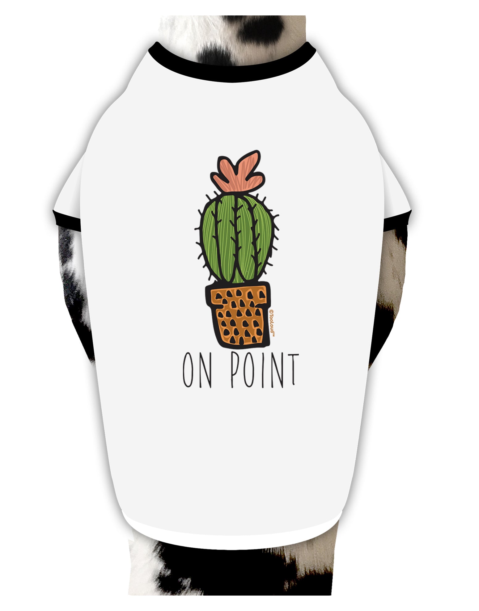 TooLoud On Point Cactus Dog Shirt-Dog Shirt-TooLoud-White-with-Black-Small-Davson Sales