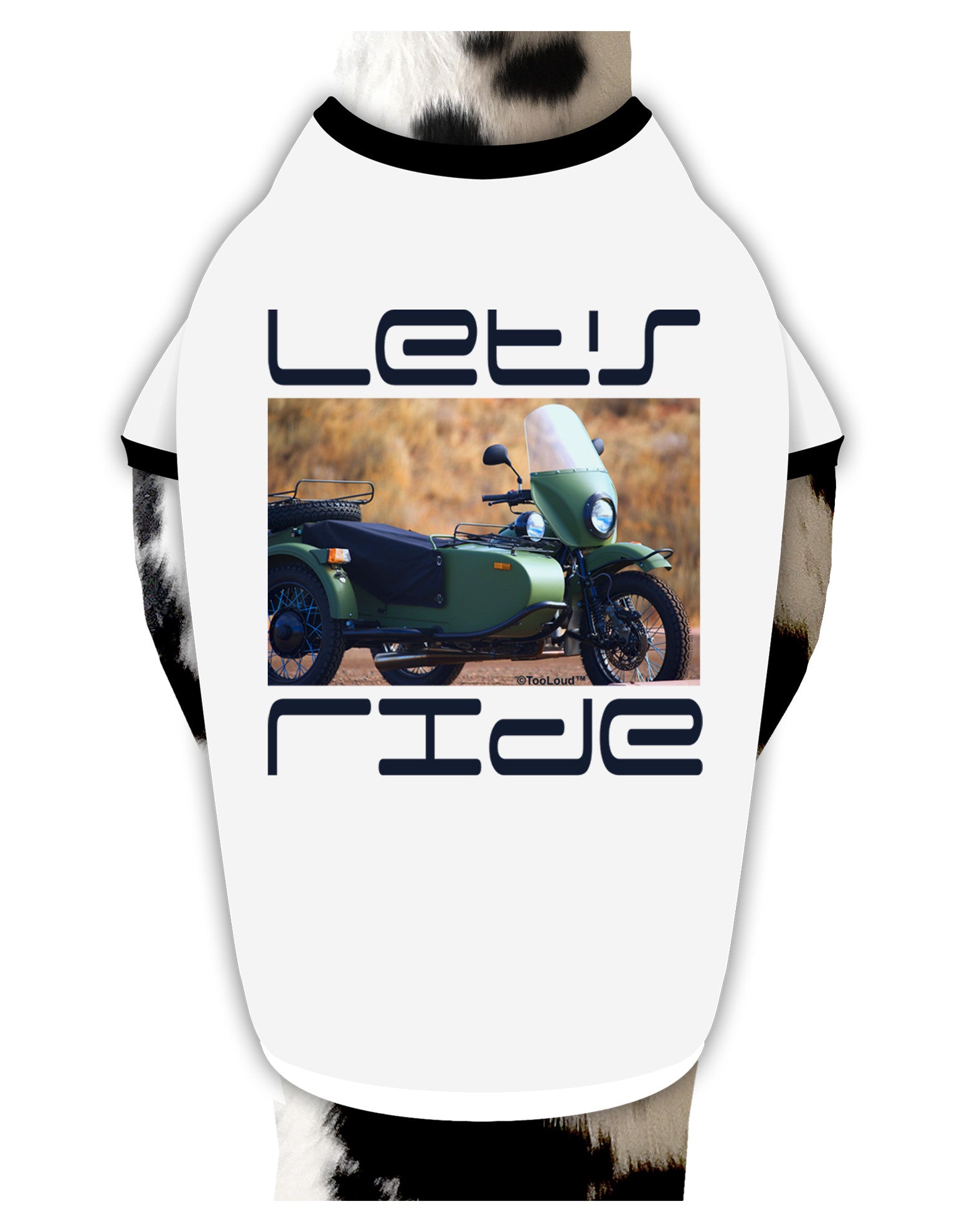 Lets Ride Sidecar Motorcycle Dog Shirt-Dog Shirt-TooLoud-White-with-Black-Small-Davson Sales