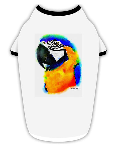 Brightly Colored Parrot Watercolor Stylish Cotton Dog Shirt-Dog Shirt-TooLoud-White-with-Black-Small-Davson Sales