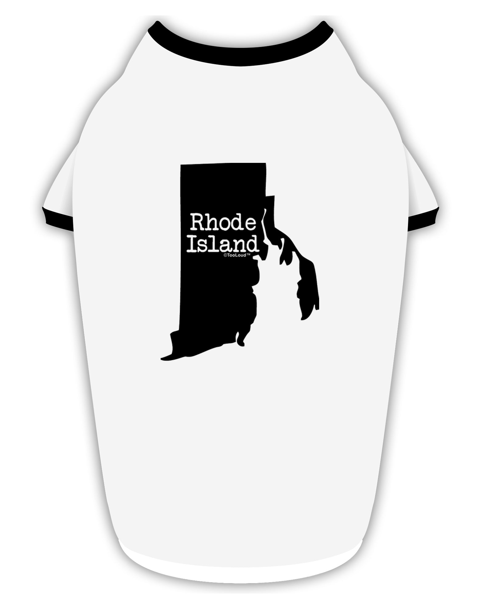 Rhode Island - United States Shape Stylish Cotton Dog Shirt by TooLoud-Dog Shirt-TooLoud-White-with-Black-Small-Davson Sales