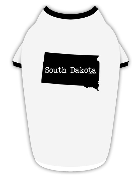 South Dakota - United States Shape Stylish Cotton Dog Shirt by TooLoud-Dog Shirt-TooLoud-White-with-Black-Small-Davson Sales