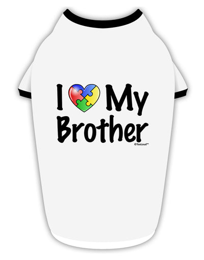 I Heart My Brother - Autism Awareness Stylish Cotton Dog Shirt by TooLoud-Dog Shirt-TooLoud-White-with-Black-Small-Davson Sales