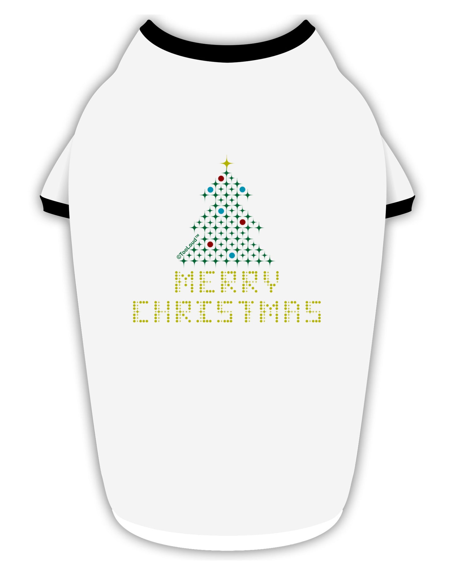 Merry Christmas Sparkles Stylish Cotton Dog Shirt-Dog Shirt-TooLoud-White-with-Black-Small-Davson Sales