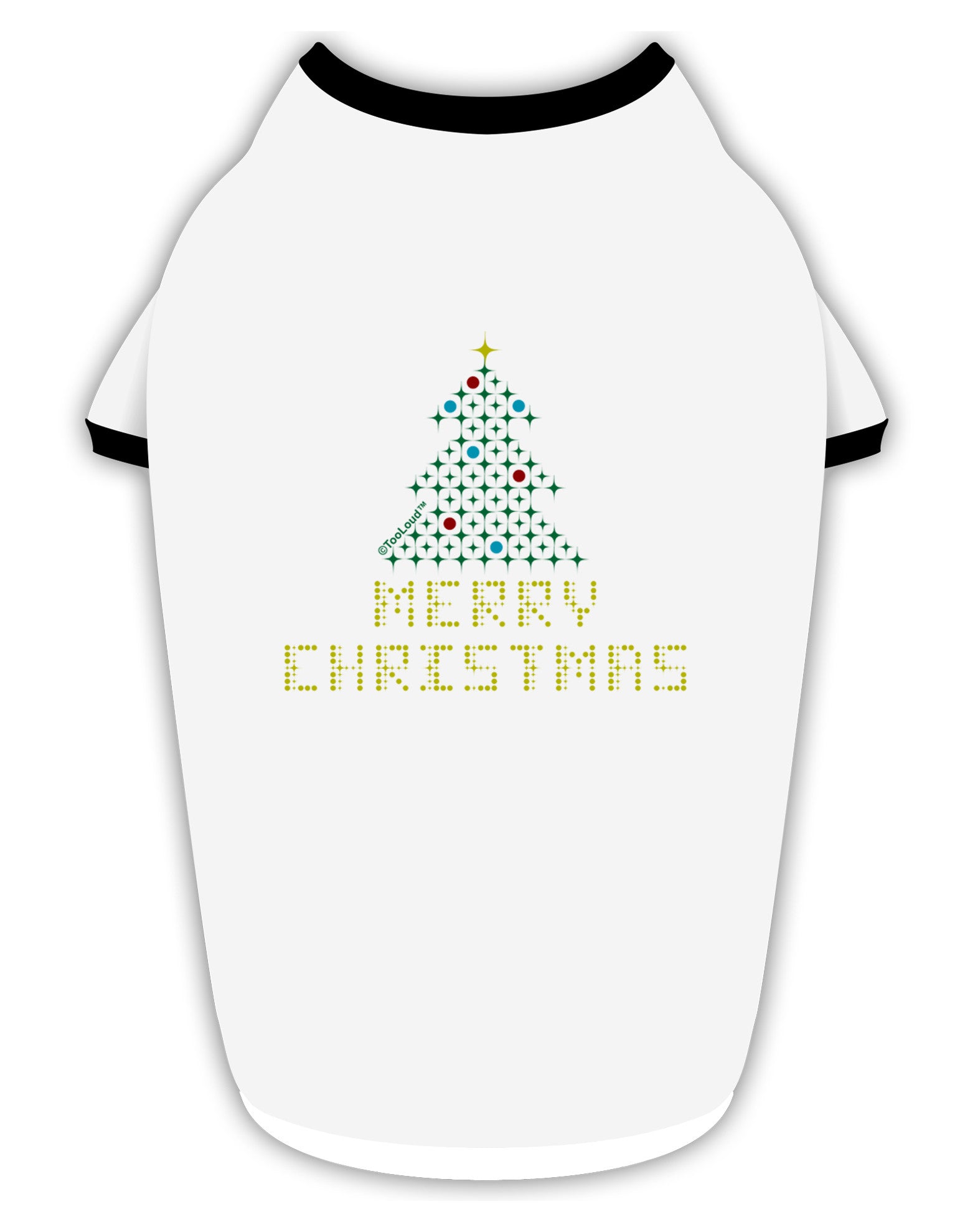 Merry Christmas Sparkles Stylish Cotton Dog Shirt-Dog Shirt-TooLoud-White-with-Black-Small-Davson Sales
