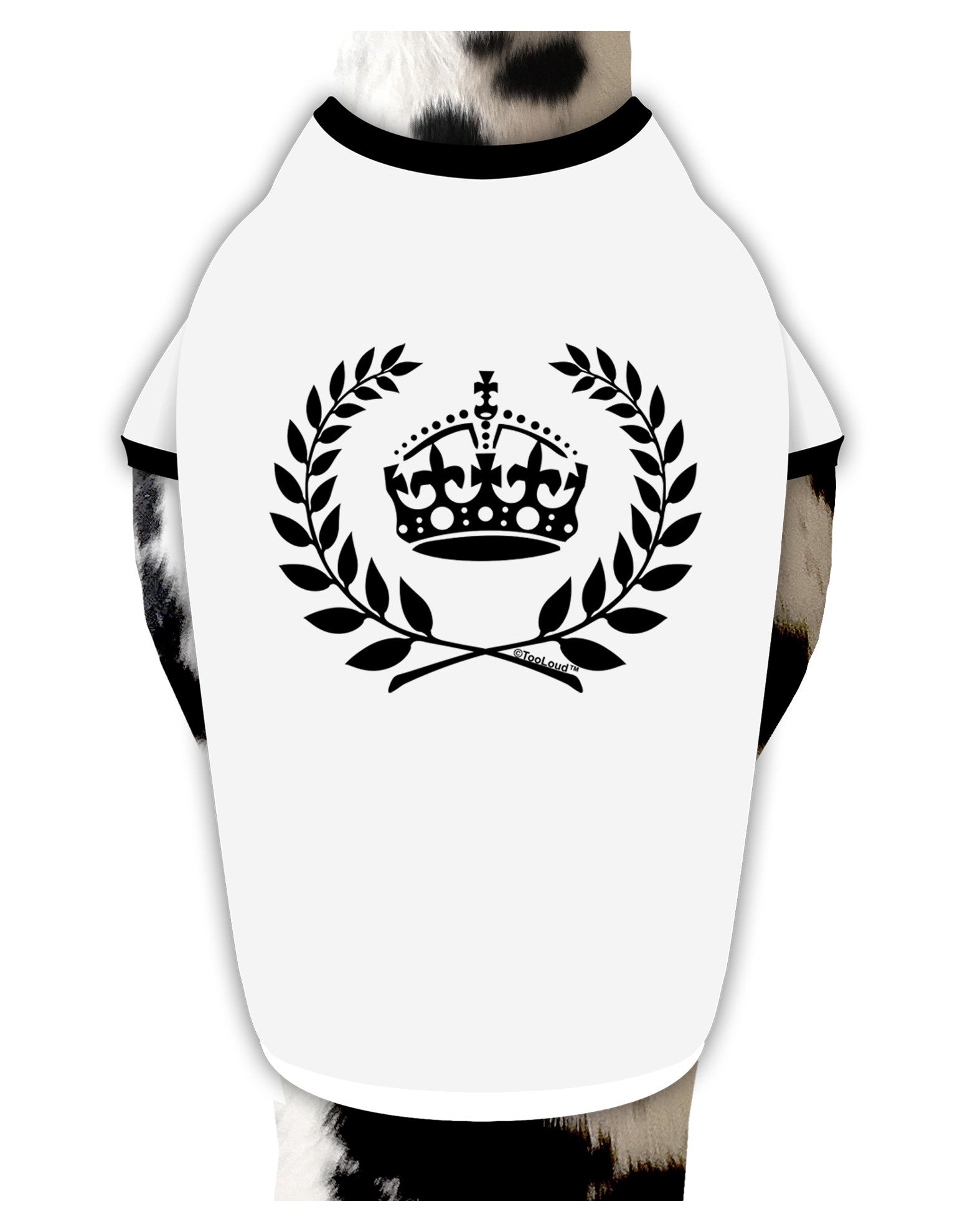 Crown and Laurel Dog Shirt-Dog Shirt-TooLoud-White-with-Black-Small-Davson Sales