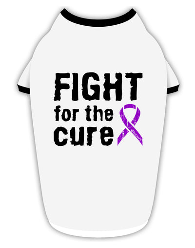 Fight for the Cure - Purple Ribbon Crohn’s Disease Stylish Cotton Dog Shirt-Dog Shirt-TooLoud-White-with-Black-Small-Davson Sales