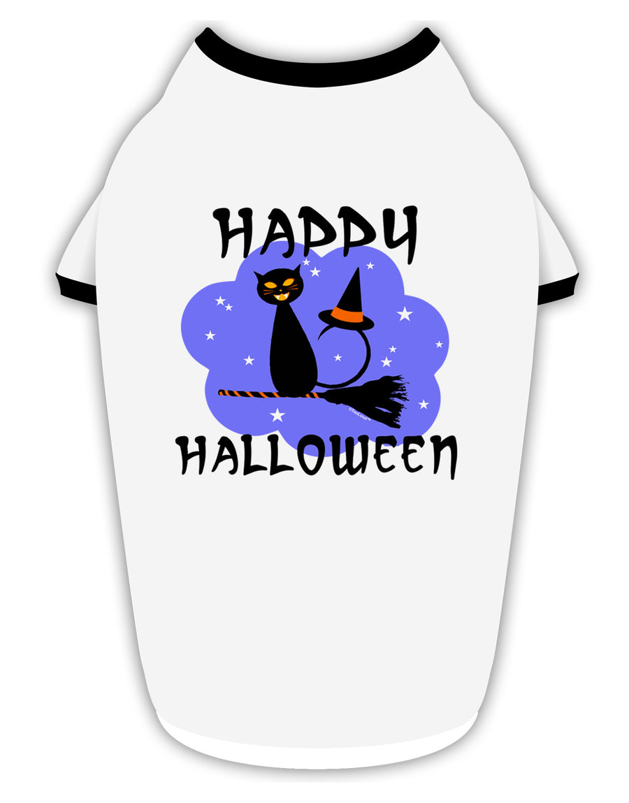 TooLoud Witch Cat Stylish Cotton Dog Shirt-Dog Shirt-TooLoud-White-with-Black-Small-Davson Sales