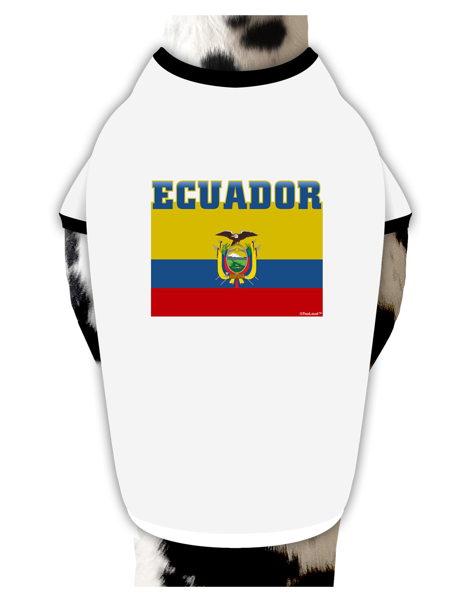 Ecuador Flag Dog Shirt-Dog Shirt-TooLoud-White-with-Black-Small-Davson Sales