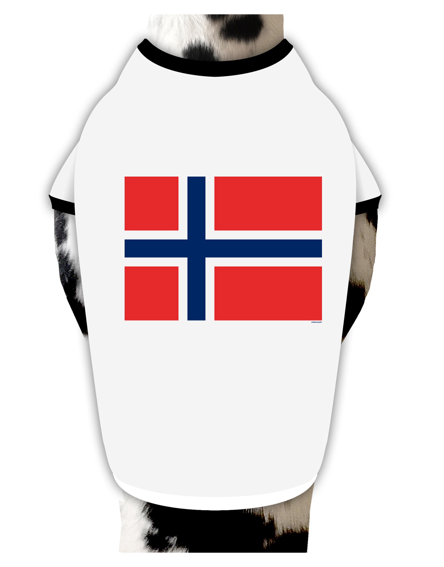 TooLoud Norwegian Flag Dog Shirt-Dog Shirt-TooLoud-White-with-Black-Small-Davson Sales