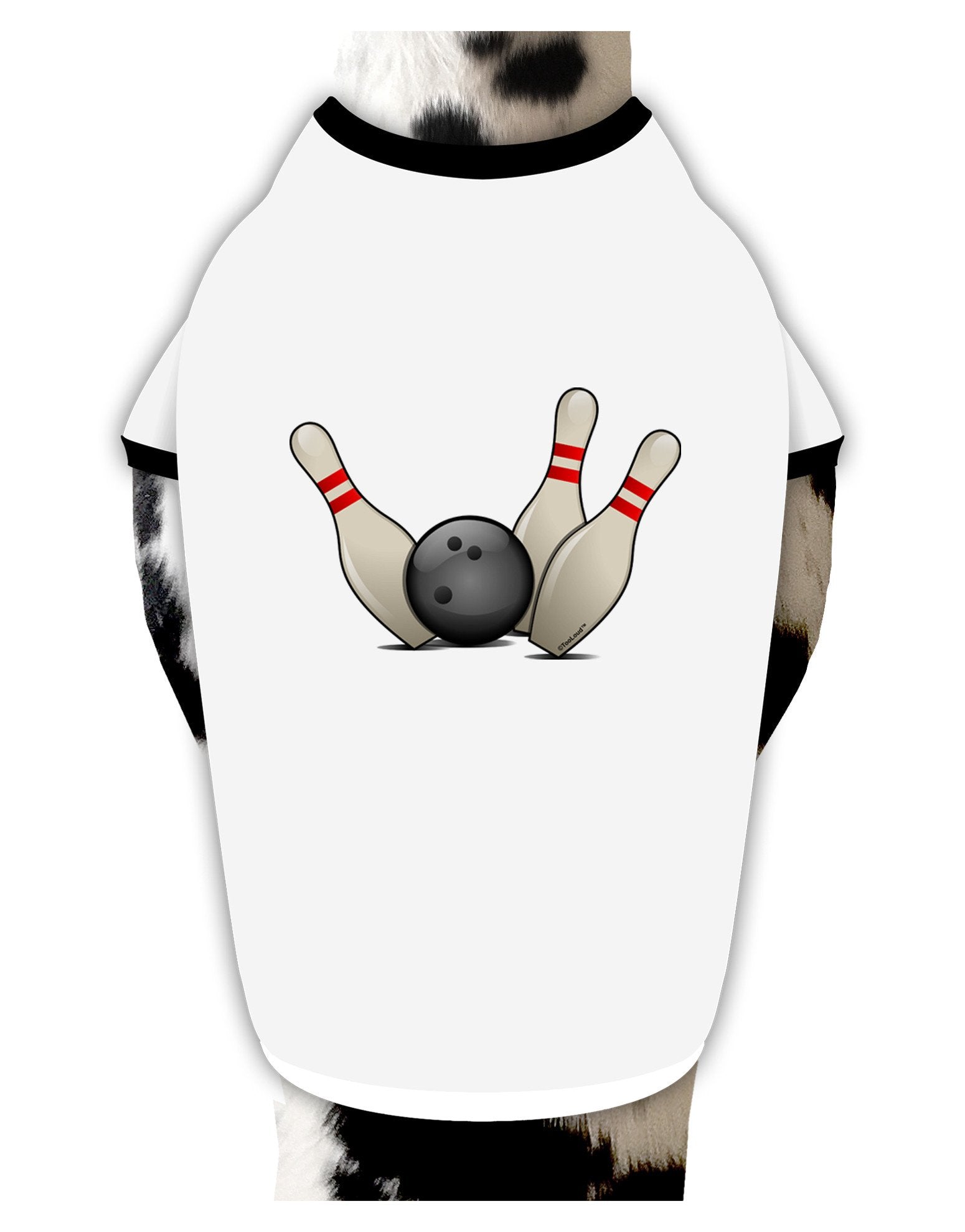 Bowling Ball with Pins Dog Shirt-Dog Shirt-TooLoud-White-with-Black-XL-Davson Sales