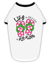 Life is Better in Flip Flops - Pink and Green Stylish Cotton Dog Shirt-Dog Shirt-TooLoud-White-with-Black-Small-Davson Sales