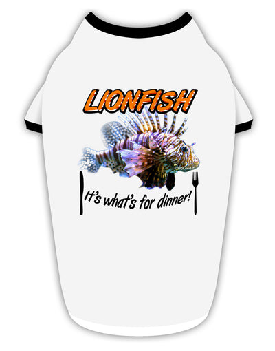 Lionfish - It's What's For Dinner Stylish Cotton Dog Shirt-Dog Shirt-TooLoud-White-with-Black-Small-Davson Sales