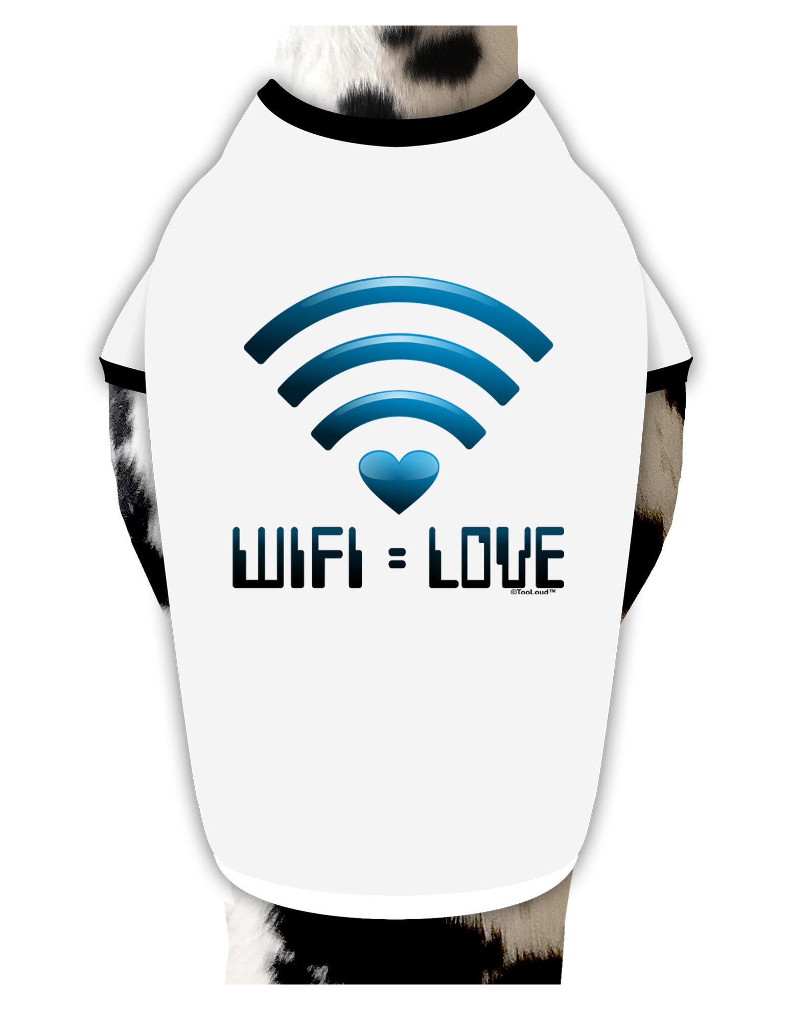 TooLoud Wifi Equals Love Dog Shirt-Dog Shirt-TooLoud-White-with-Black-Small-Davson Sales