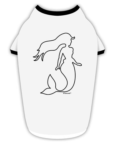 Mermaid Outline Stylish Cotton Dog Shirt-Dog Shirt-TooLoud-White-with-Black-Small-Davson Sales