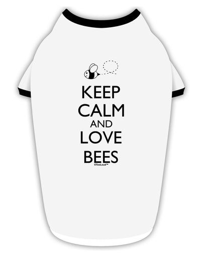 Keep Calm and Love Bees Stylish Cotton Dog Shirt-Dog Shirt-TooLoud-White-with-Black-Small-Davson Sales