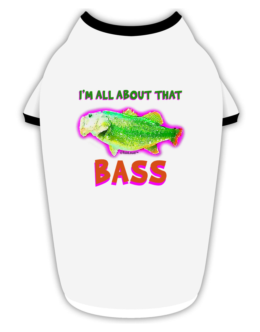 All About That Bass Fish Watercolor Stylish Cotton Dog Shirt-Dog Shirt-TooLoud-White-with-Black-Small-Davson Sales