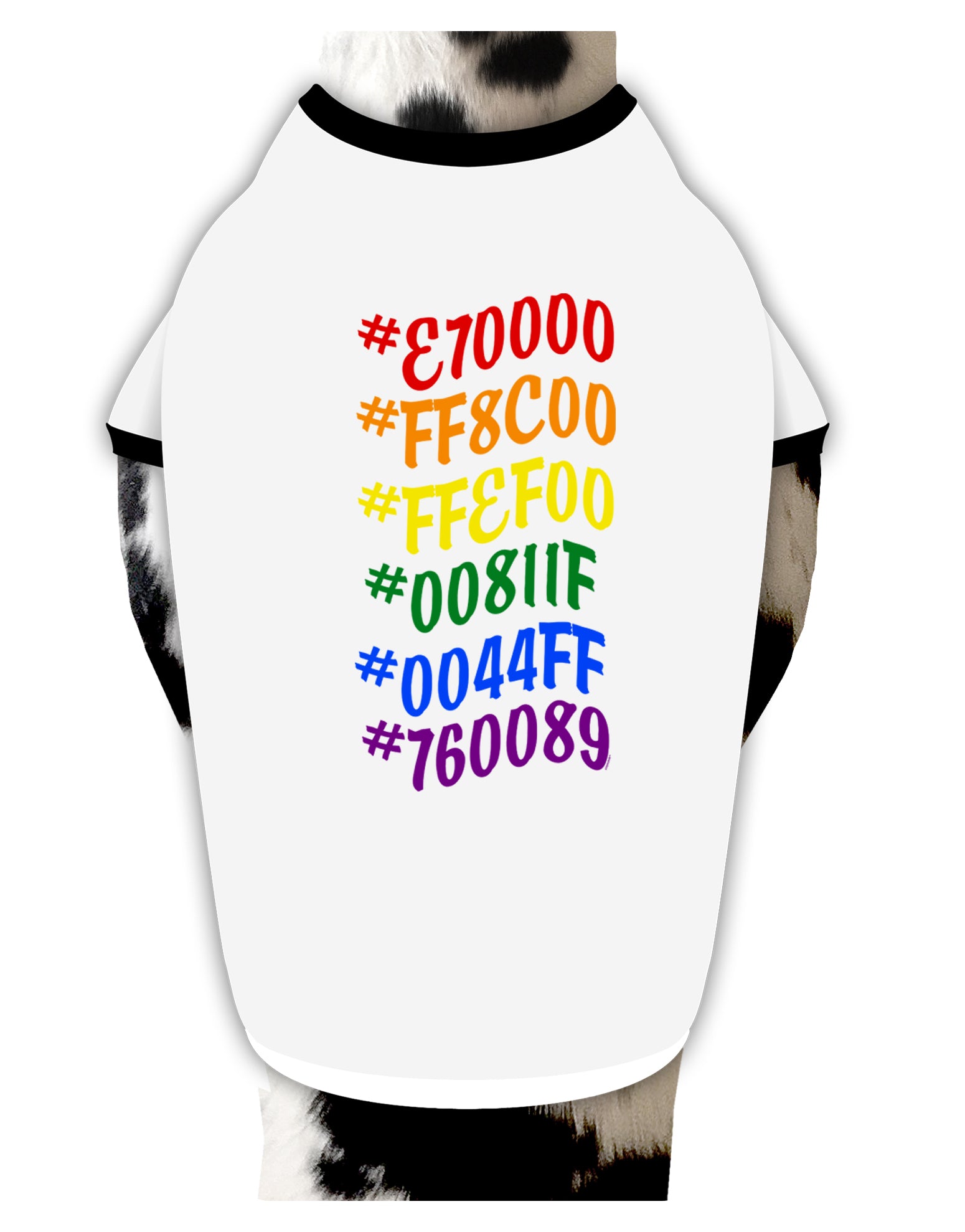 TooLoud Pride Flag Hex Code Dog Shirt-Dog Shirt-TooLoud-White-with-Black-Small-Davson Sales